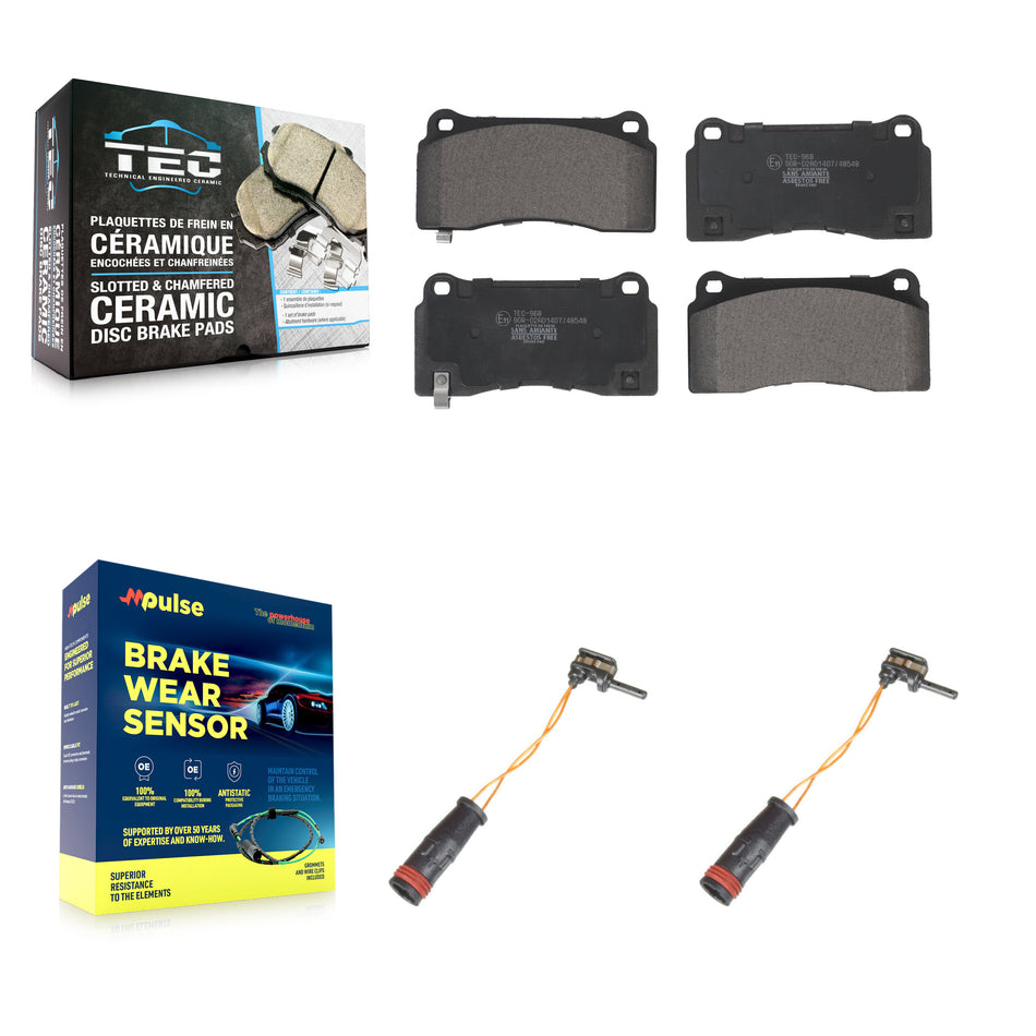 Rear Ceramic Disc Brake Pads And Wear Sensors Kit For 2011-2014 Mercedes-Benz CL550 4.7L KTW-101345