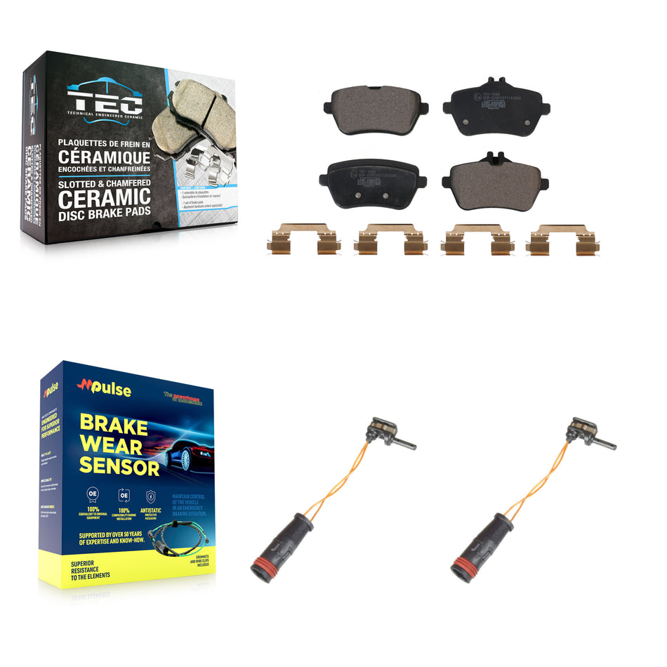 Rear Ceramic Brake Pads Wear Sensor Kit For Mercedes-Benz S550 S560 SL450 S450 SL550 S600 KTW-101347