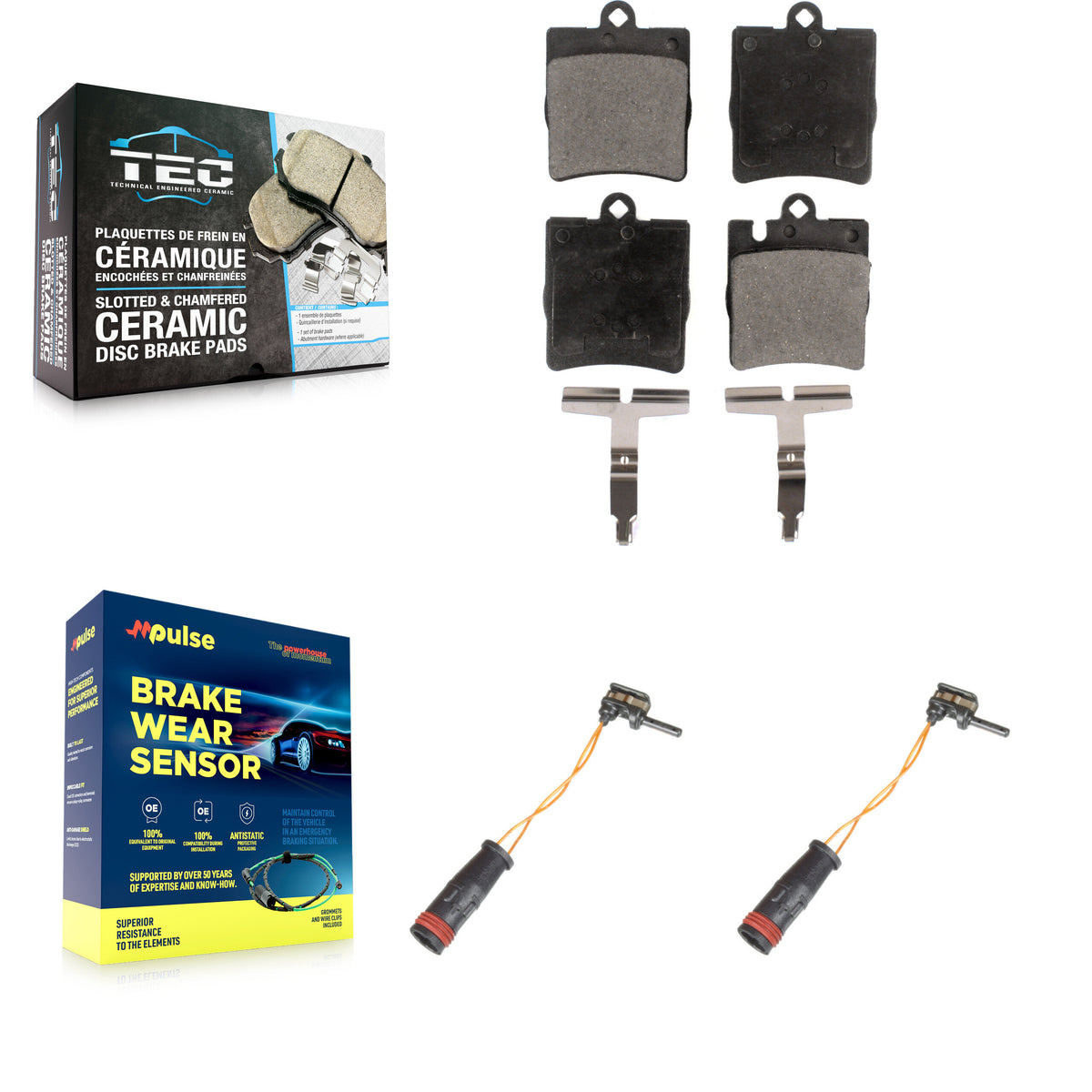 Rear Ceramic Brake Pad And Wear Sensor Kit For Mercedes-Benz SLK350 C230 C280 CLK320 C320 KTW-101352