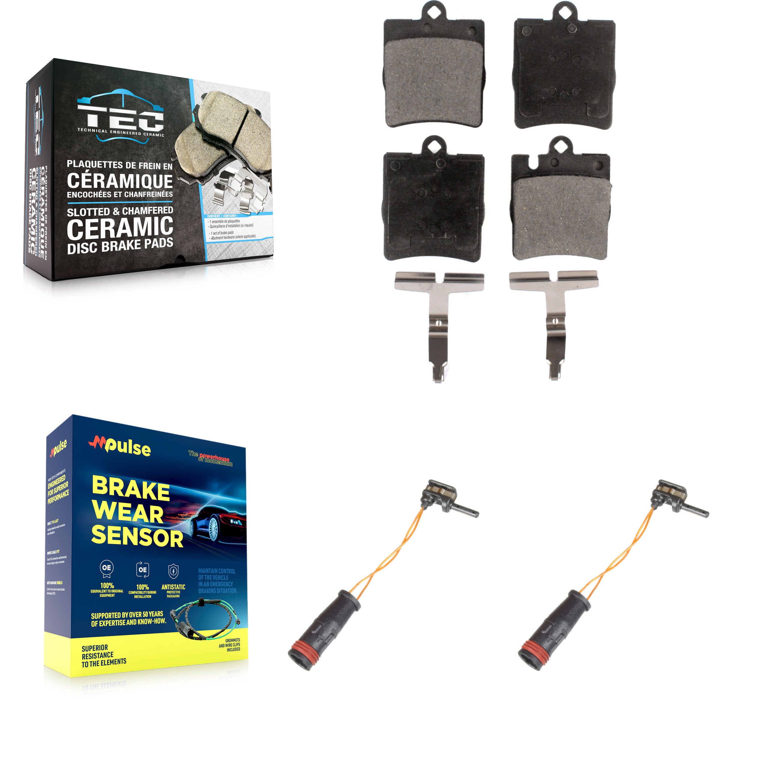 Rear Ceramic Brake Pad And Wear Sensor Kit For Mercedes-Benz SLK350 C230 C280 CLK320 C320 KTW-101352