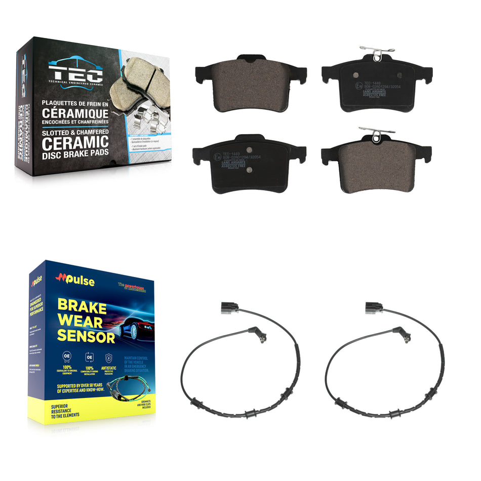 Rear Ceramic Disc Brake Pads And Wear Sensors Kit For Jaguar XF XJ XFR XKR XFR-S XJR KTW-101362