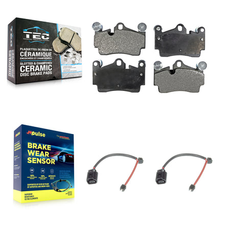 Rear Ceramic Disc Brake Pads And Wear Sensors Kit For Porsche Cayenne KTW-101365