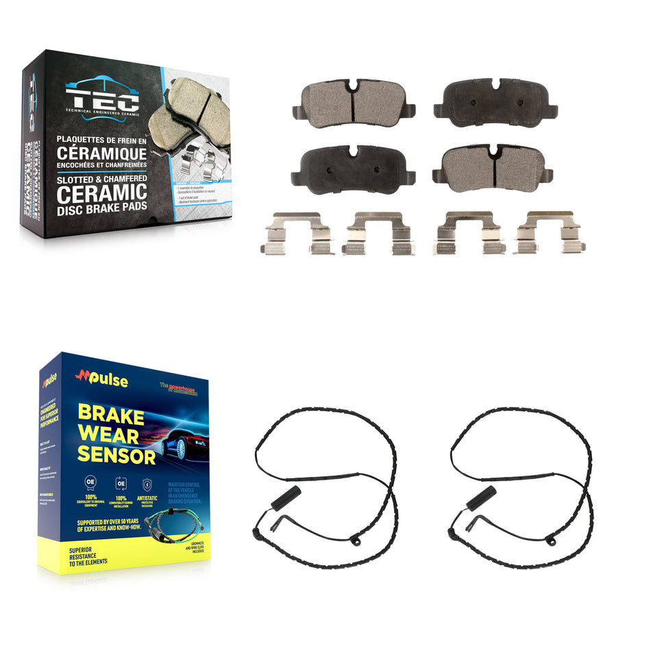 Rear Ceramic Disc Brake Pads And Wear Sensors Kit For Land Rover Range KTW-101373