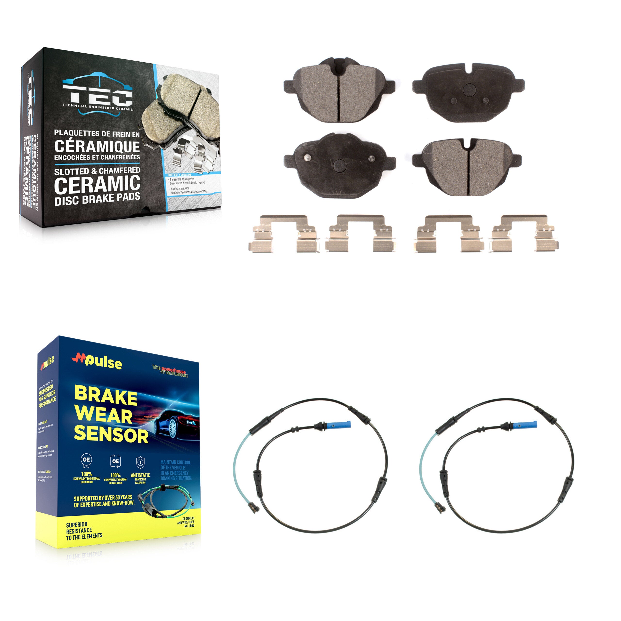 Rear Ceramic Disc Brake Pads And Wear Sensors Kit For BMW 530i xDrive 530e 540d KTW-101377