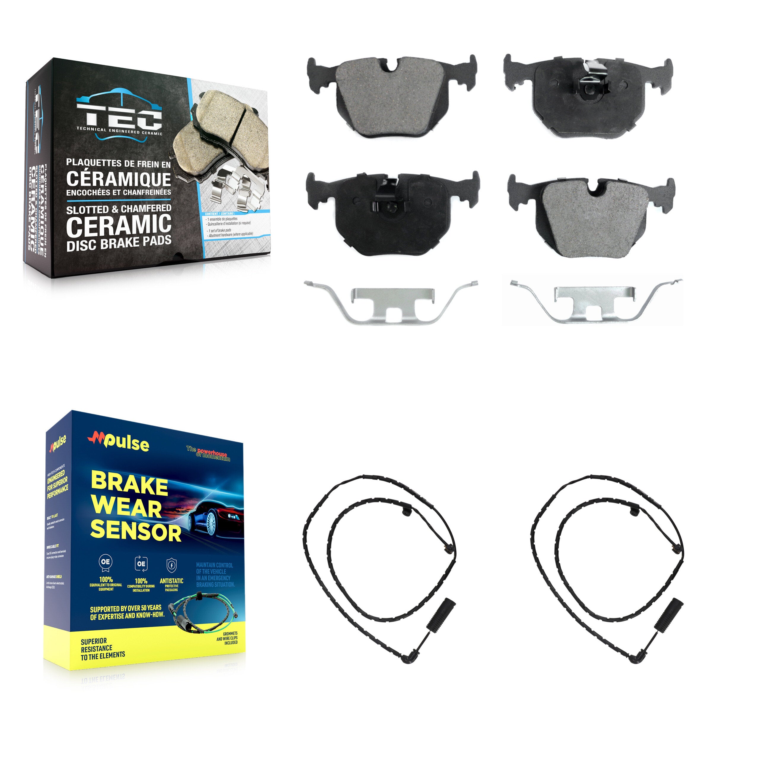 Rear Ceramic Disc Brake Pads And Wear Sensors Kit For Land Rover Range KTW-101378