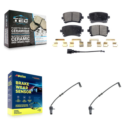 Rear Ceramic Disc Brake Pads And Extra Wear Sensor Kit For 2010 Audi A8 Quattro 6.0L/4.2L KTW-101380