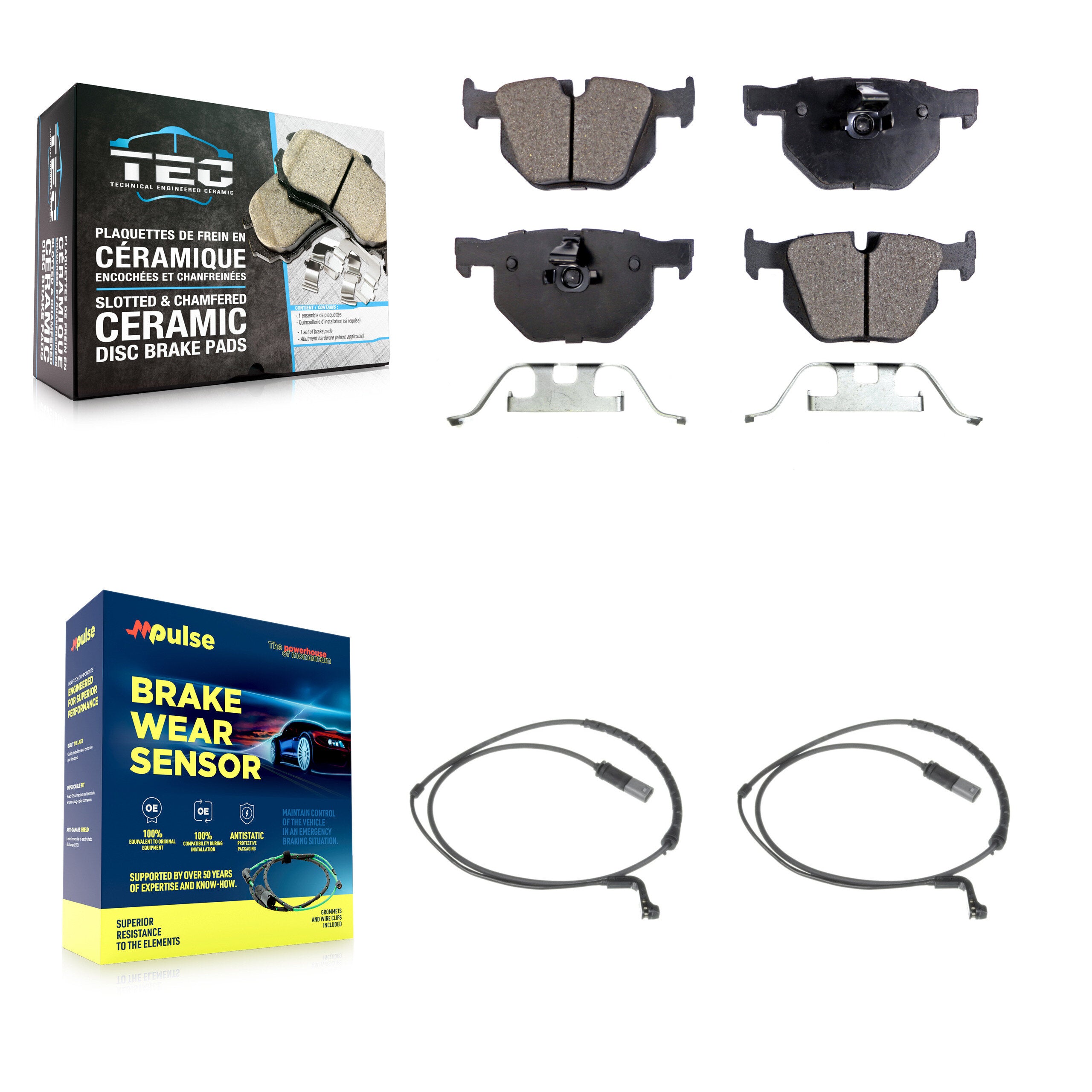 Rear Ceramic Disc Brake Pads And Wear Sensors Kit For BMW X5 X6 KTW-101382