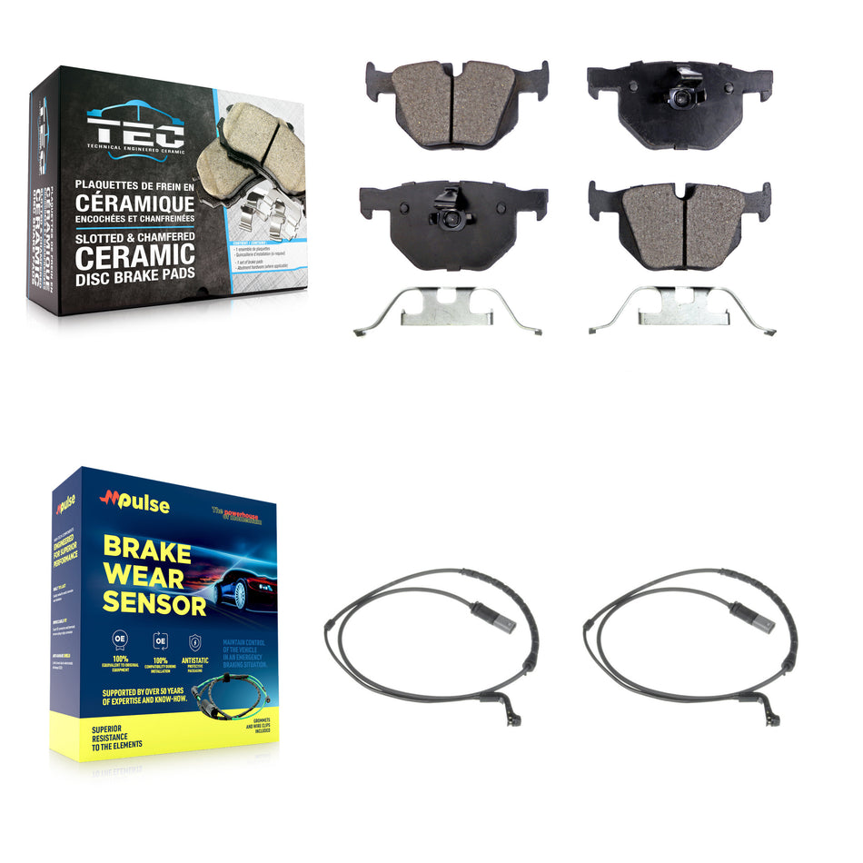 Rear Ceramic Disc Brake Pads And Wear Sensors Kit For BMW X5 X6 KTW-101382