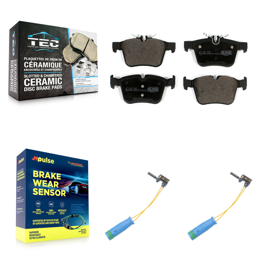 Rear Ceramic Disc Brake Pads And Wear Sensors Kit For Mercedes-Benz C300 C400 C350e KTW-101385
