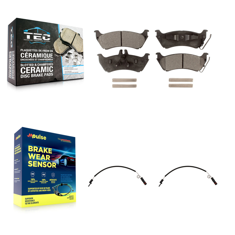 Rear Ceramic Disc Brake Pads And Wear Sensors Kit For Mercedes-Benz ML320 ML350 ML430 KTW-101393