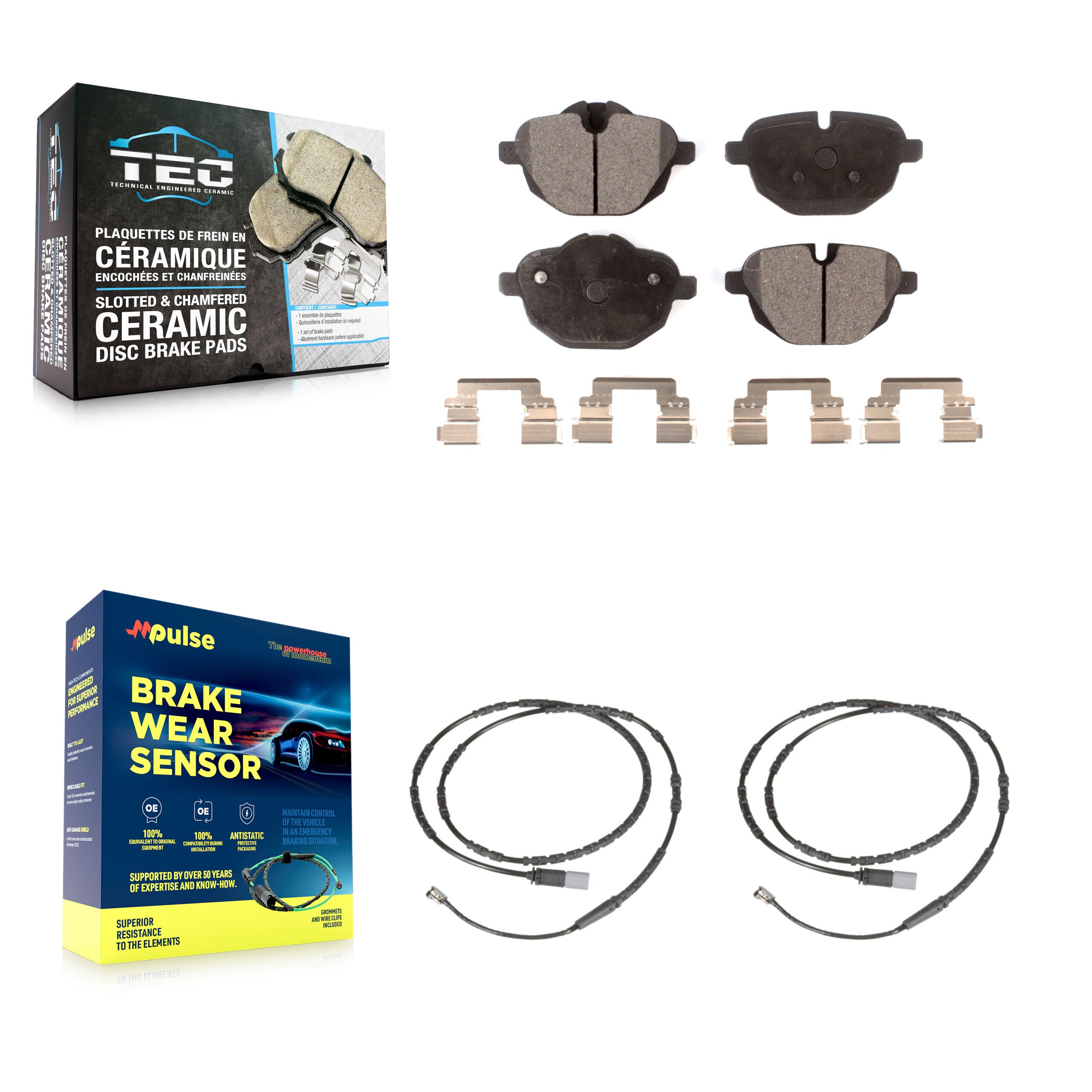 Rear Ceramic Disc Brake Pads And Wear Sensors Kit For BMW Z4 KTW-101394