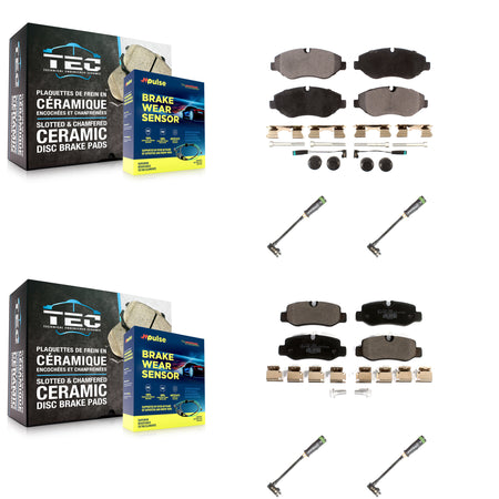 Front Rear Ceramic Disc Brake Pad And Extra Wear Sensor Kit For Mercedes-Benz Metris 2.0L KTW-101462