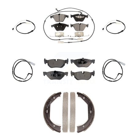 Front Rear Ceramic Disc Brake Pads And Extra Wear Sensors Kit (7Pc) For BMW 328i KTW-101475