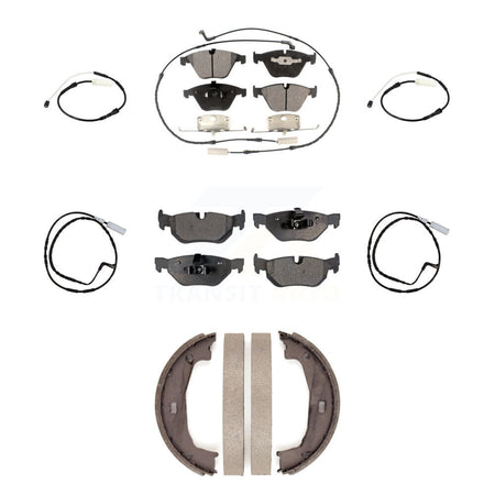 Front Rear Ceramic Disc Brake Pads And Extra Wear Sensors Kit (7Pc) For BMW 323i 328i KTW-101476