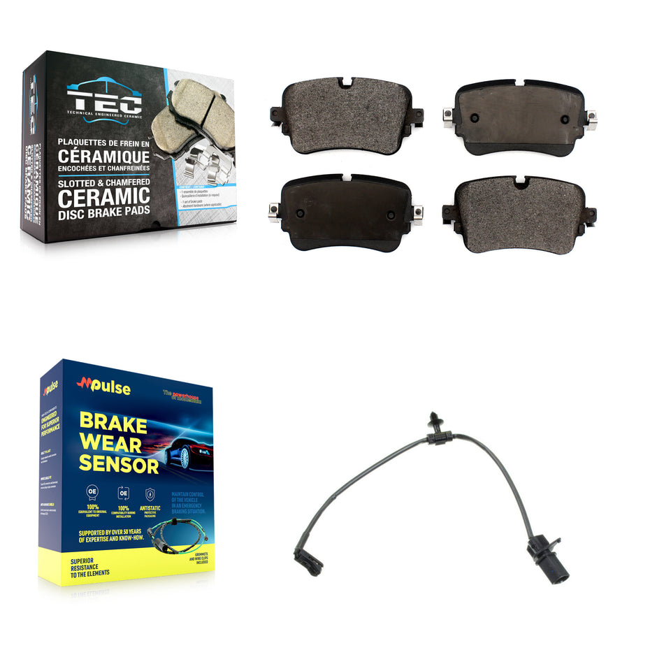 Rear Ceramic Disc Brake Pads And Wear Sensors Kit For Audi Q7 Q8 A8 Quattro KTW-101497