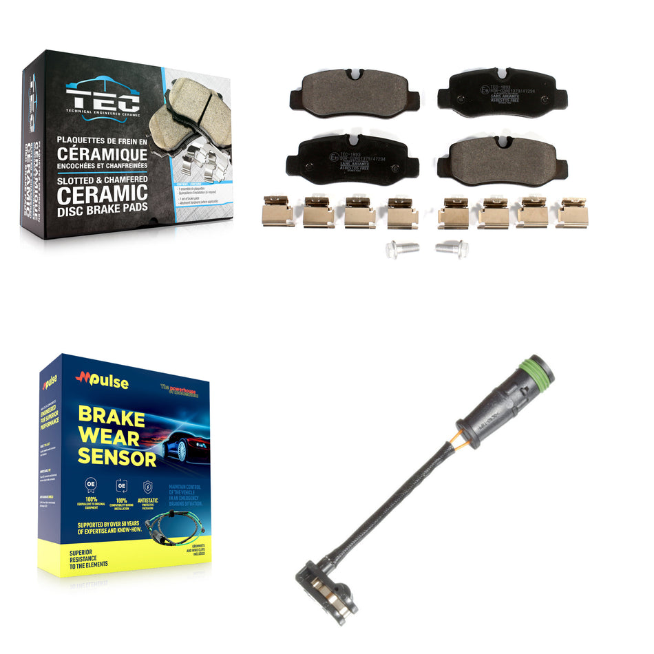 Rear Ceramic Disc Brake Pads And Wear Sensors Kit For Mercedes-Benz Metris 2.0L KTW-101501