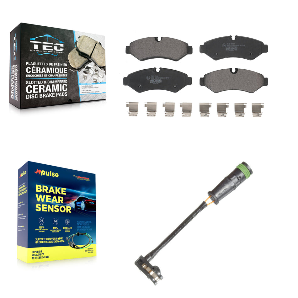 Rear Ceramic Disc Brake Pads And Wear Sensor Kit For Freightliner Sprinter 2500 3500 1500 KTW-101502