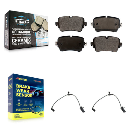 Rear Ceramic Disc Brake Pads And Wear Sensors Kit For Audi Q7 Q8 A8 Quattro KTW-101508