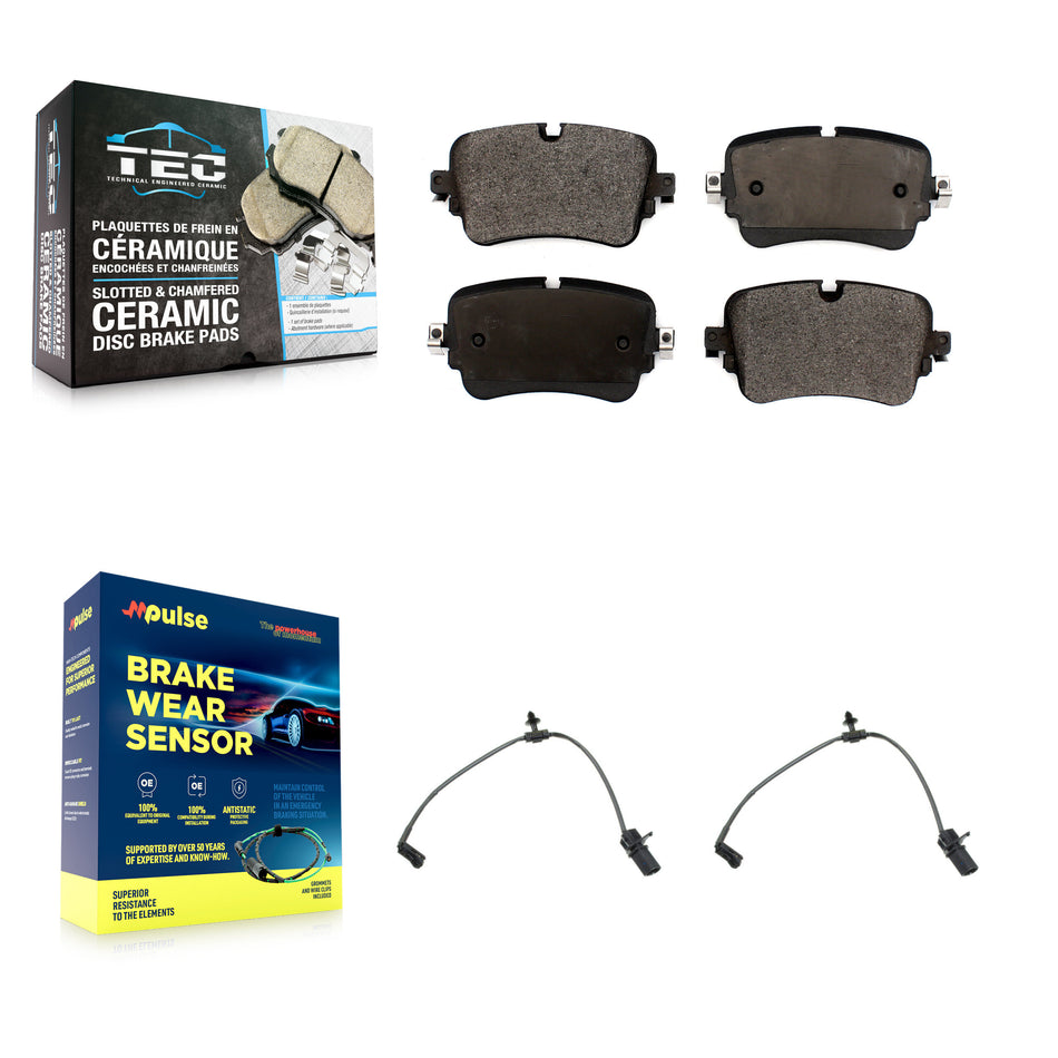 Rear Ceramic Disc Brake Pads And Wear Sensors Kit For Audi Q7 Q8 A8 Quattro KTW-101508