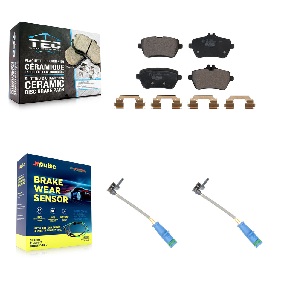 Rear Ceramic Disc Brake Pads And Wear Sensors Kit For 2020 Mercedes-Benz S450 3.0L KTW-101509
