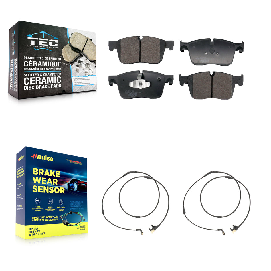 Front Ceramic Disc Brake Pad And Wear Sensor Kit For Jaguar F-Pace Land Rover Range Velar KTW-101558