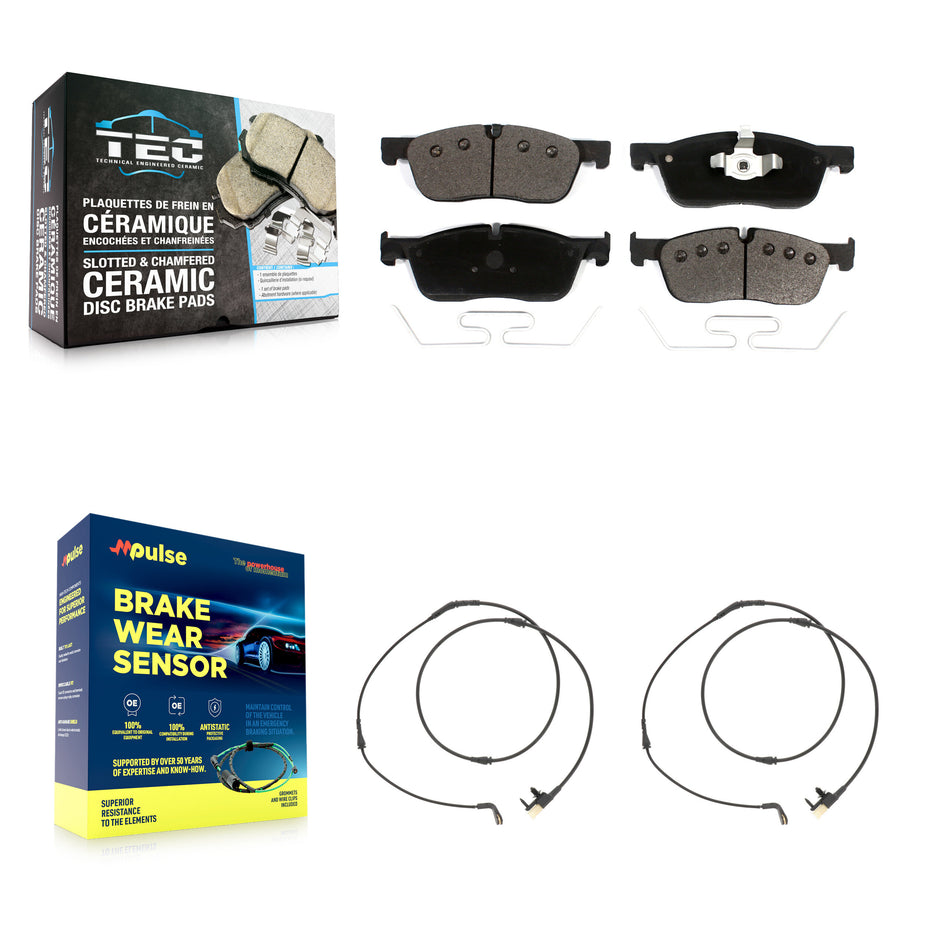Front Ceramic Disc Brake Pad And Wear Sensor Kit For Jaguar F-Pace Land Rover Range Velar KTW-101559