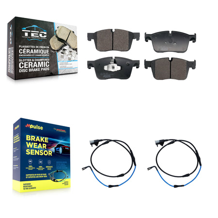 Front Ceramic Disc Brake Pads And Wear Sensors Kit For Jaguar XF XE KTW-101566