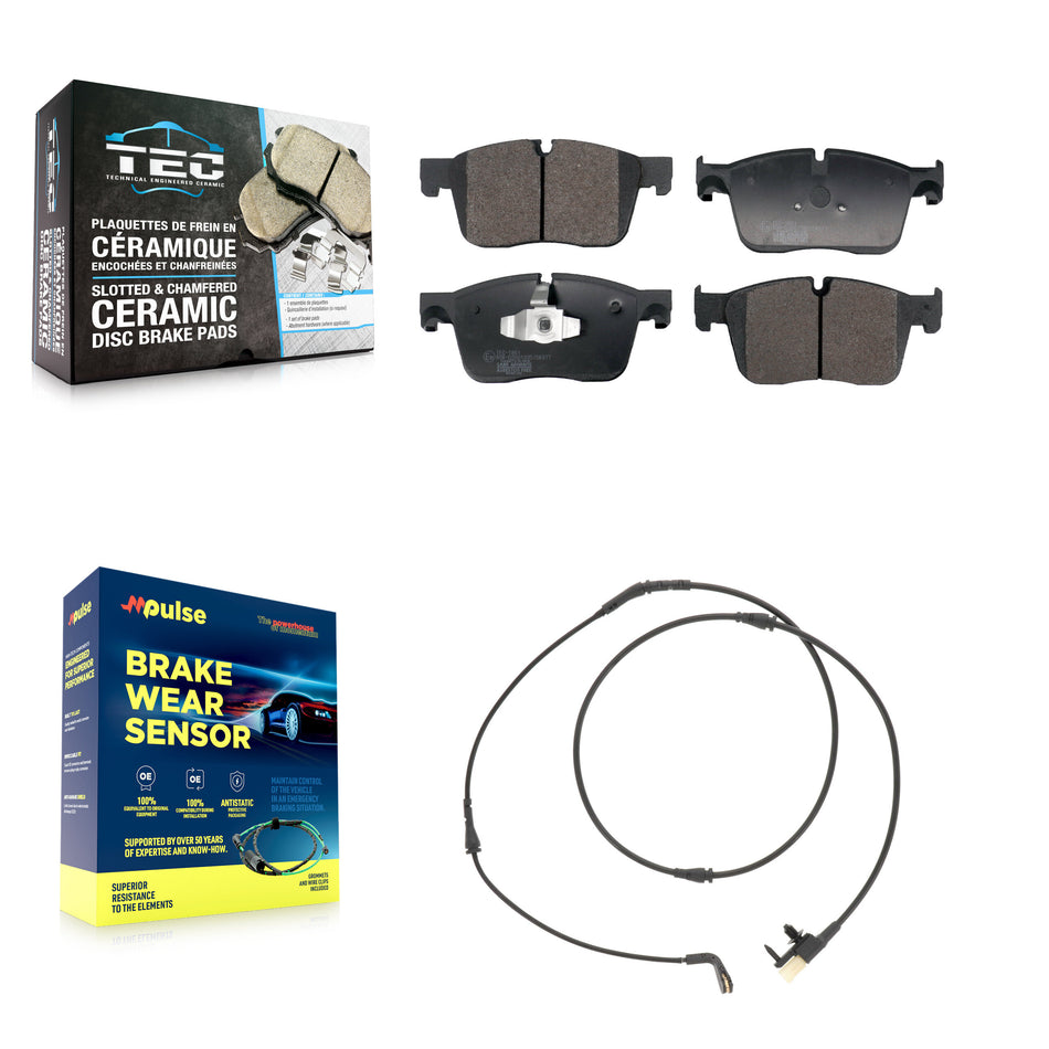 Front Ceramic Disc Brake Pad And Wear Sensor Kit For Jaguar F-Pace Land Rover Range Velar KTW-101580