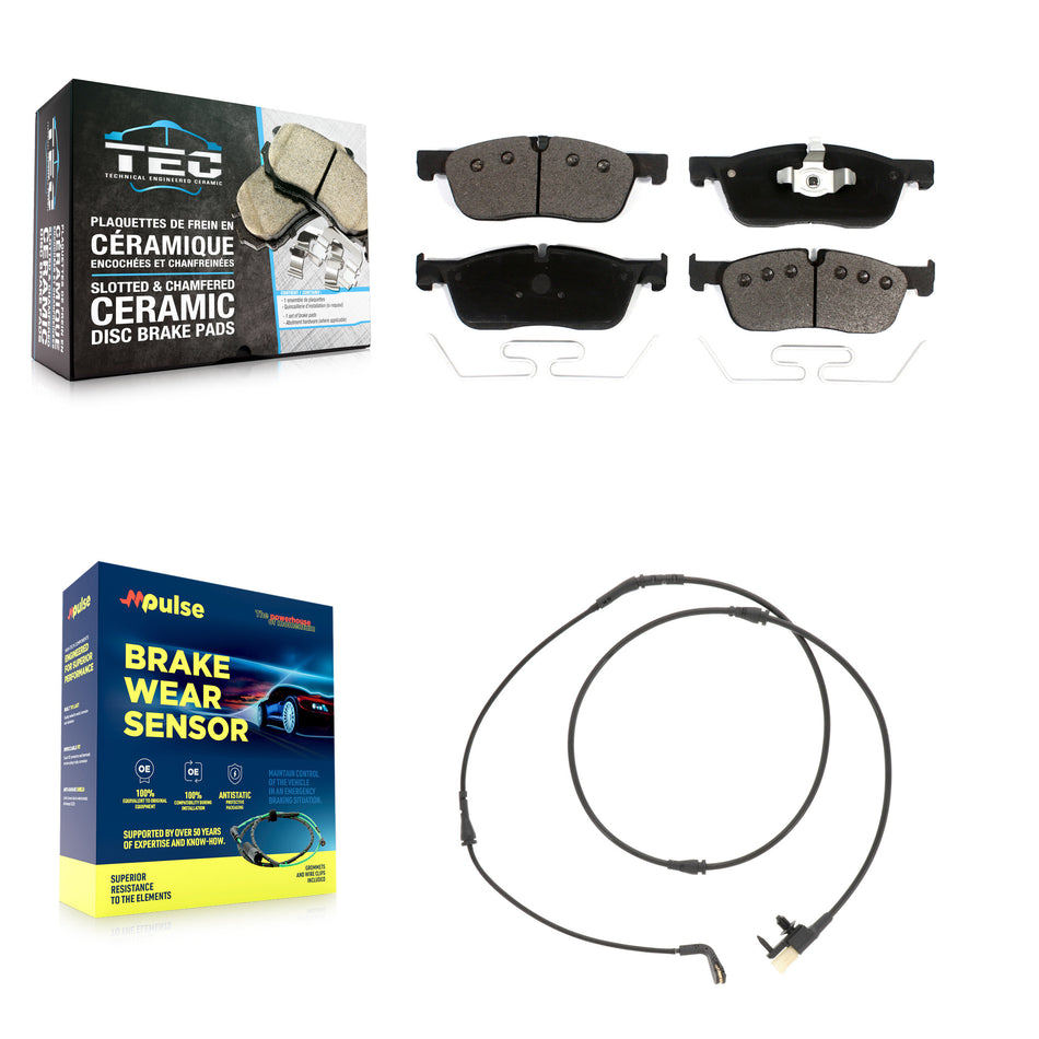 Front Ceramic Disc Brake Pad And Wear Sensor Kit For Jaguar F-Pace Land Rover Range Velar KTW-101581