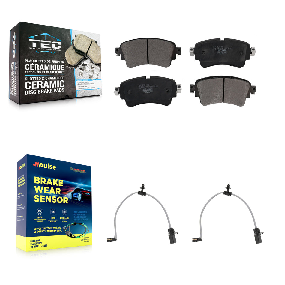 Rear Ceramic Brake Pad & Wear Sensor Kit For Audi Q5 A6 Quattro A7 Sportback PHEV allroad KTW-101591