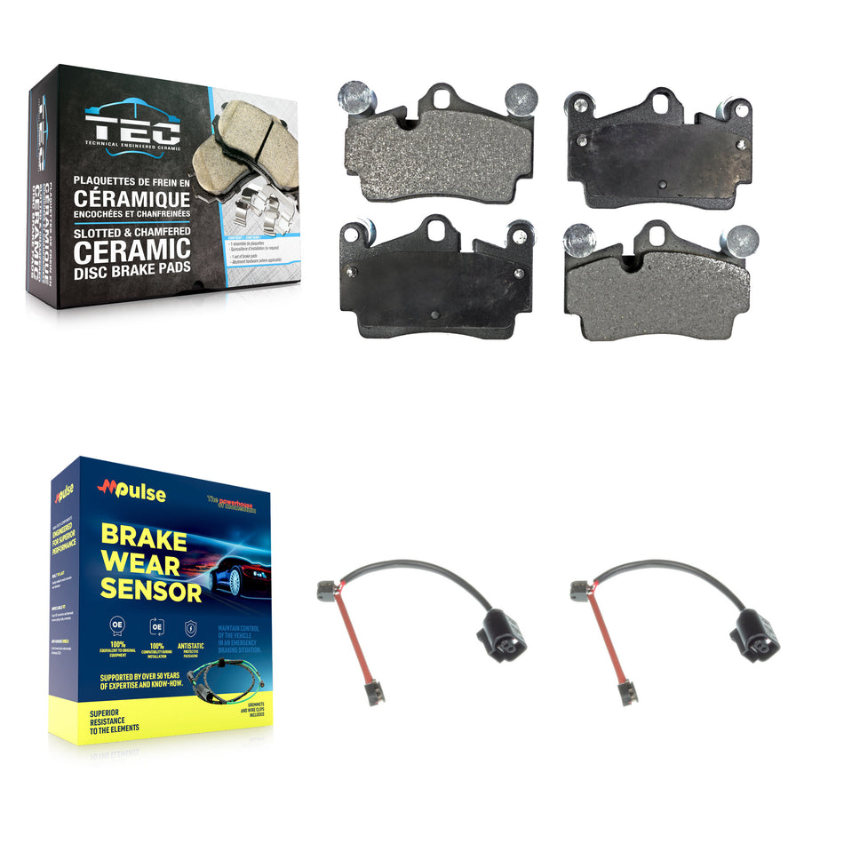 Rear Ceramic Brake Pad And Wear Sensor Kit For Audi Q7 Porsche Cayenne Volkswagen Touareg KTW-101593