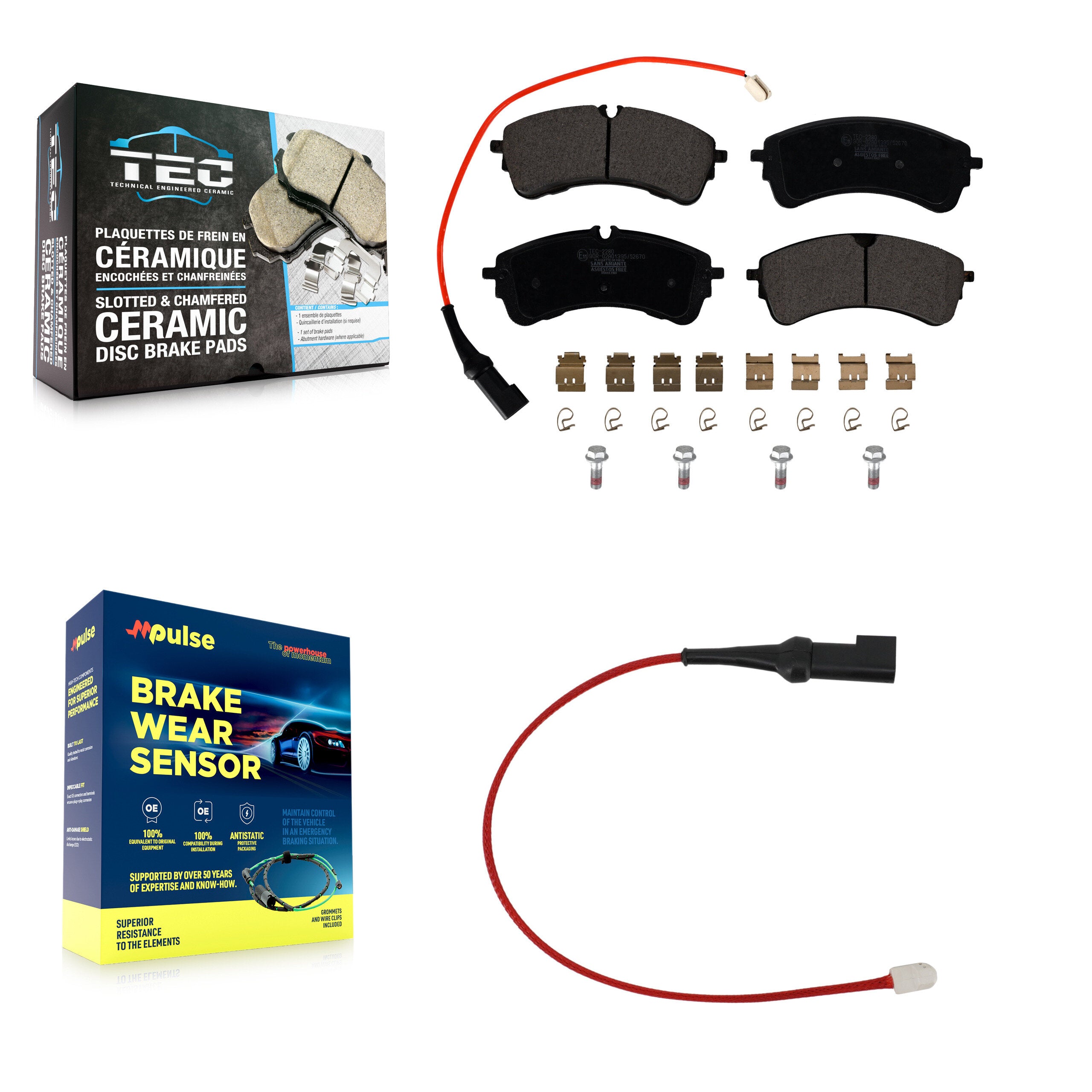 Rear Ceramic Disc Brake Pads And Extra Wear Sensors Kit For Ford Transit-350 HD KTW-101599