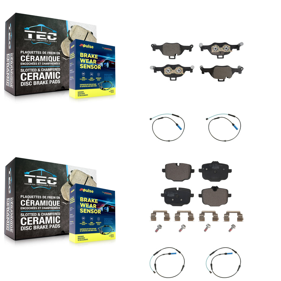 Front Rear Ceramic Disc Brake Pads And Wear Sensors Kit For BMW 540i xDrive KTW-101601
