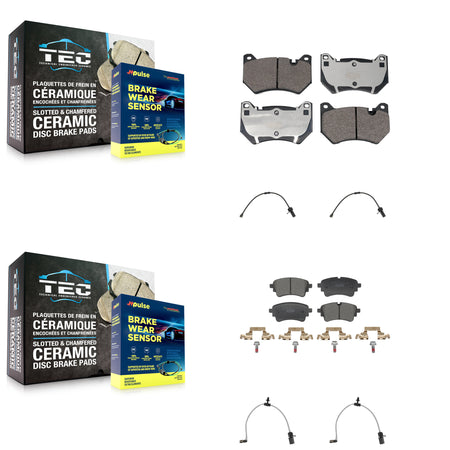 Front Rear Ceramic Disc Brake Pads And Wear Sensors Kit For 2021 Audi Q5 2.0L KTW-101608