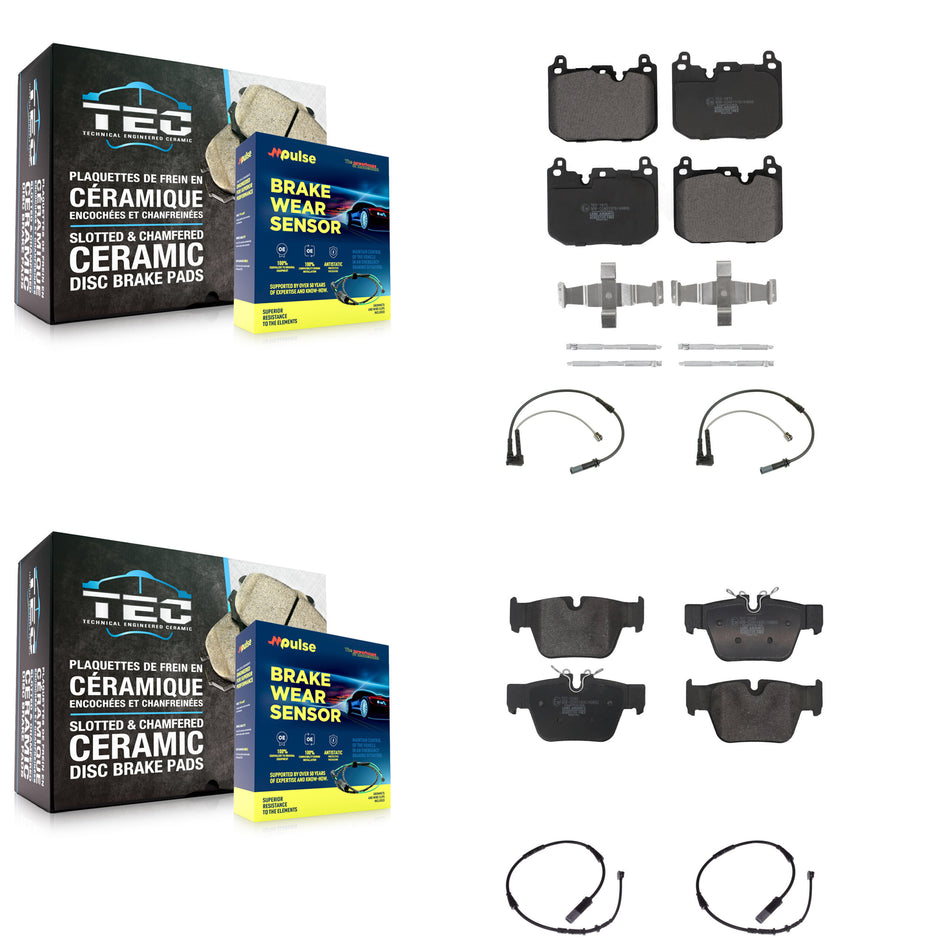 Front Rear Ceramic Disc Brake Pads And Wear Sensors Kit For 2019-2020 BMW X2 M35i KTW-101618