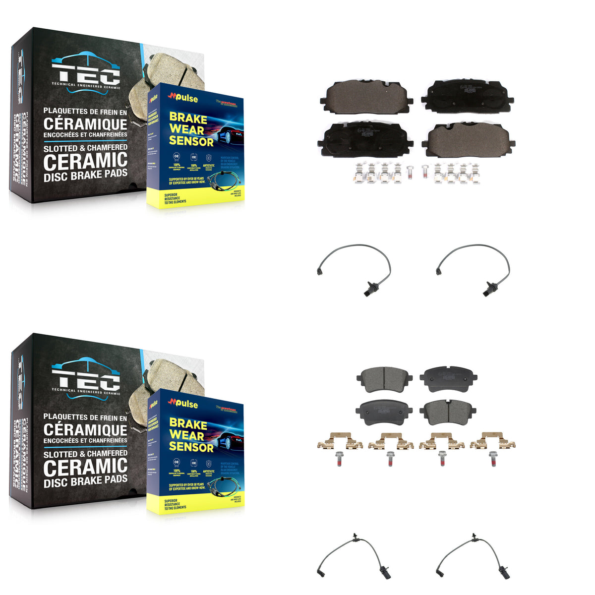 Front Rear Ceramic Disc Brake Pad Wear Sensor Kit For Audi S5 S4 Sportback Made in Europe KTW-101628
