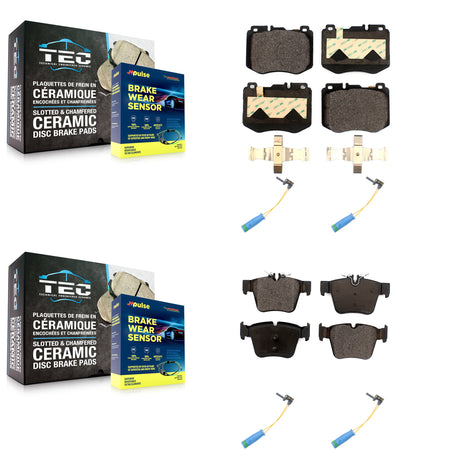 Front Rear Ceramic Disc Brake Pads And Wear Sensors Kit For Mercedes-Benz GLC300 KTW-101634