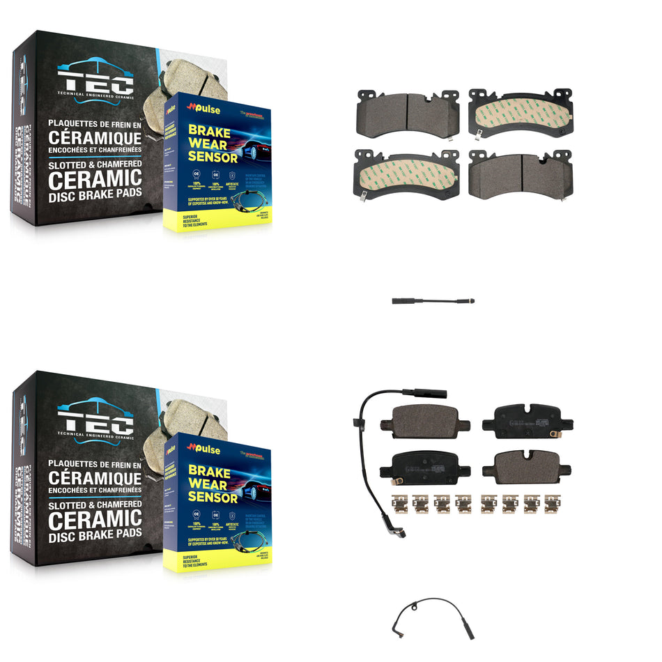 Front Rear Ceramic Brake Pad And Extra Wear Sensor Kit For Chevrolet Tahoe 3.0L/5.3L/6.2L KTW-101642