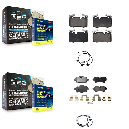 Front Rear Ceramic Disc Brake Pads And Wear Sensors Kit For Mini Cooper KTW-101649