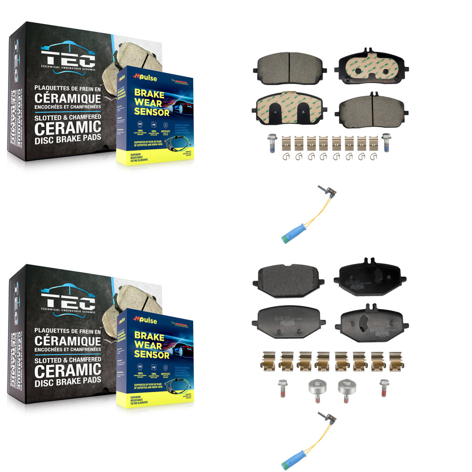 Front Rear Ceramic Disc Brake Pads And Wear Sensors Kit For Mercedes-Benz GLE350 G550 KTW-101659