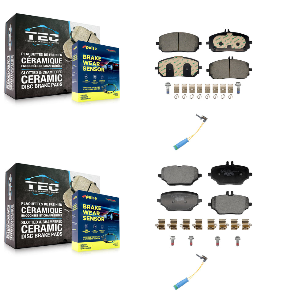 Front Rear Ceramic Disc Brake Pads And Wear Sensors Kit For Mercedes-Benz GLE350 KTW-101661