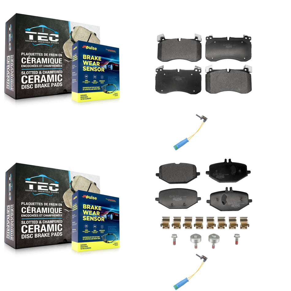 Front Rear Ceramic Brake Pads Wear Sensor Kit For Mercedes-Benz GLS450 With Sport Package KTW-101662