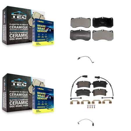 Front Rear Ceramic Disc Brake Pads And Extra Wear Sensors Kit For Audi A7 Quattro KTW-101665