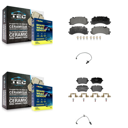 Front Rear Ceramic Disc Brake Pads And Wear Sensors Kit For Audi A8 Quattro L with 4.0L KTW-101667
