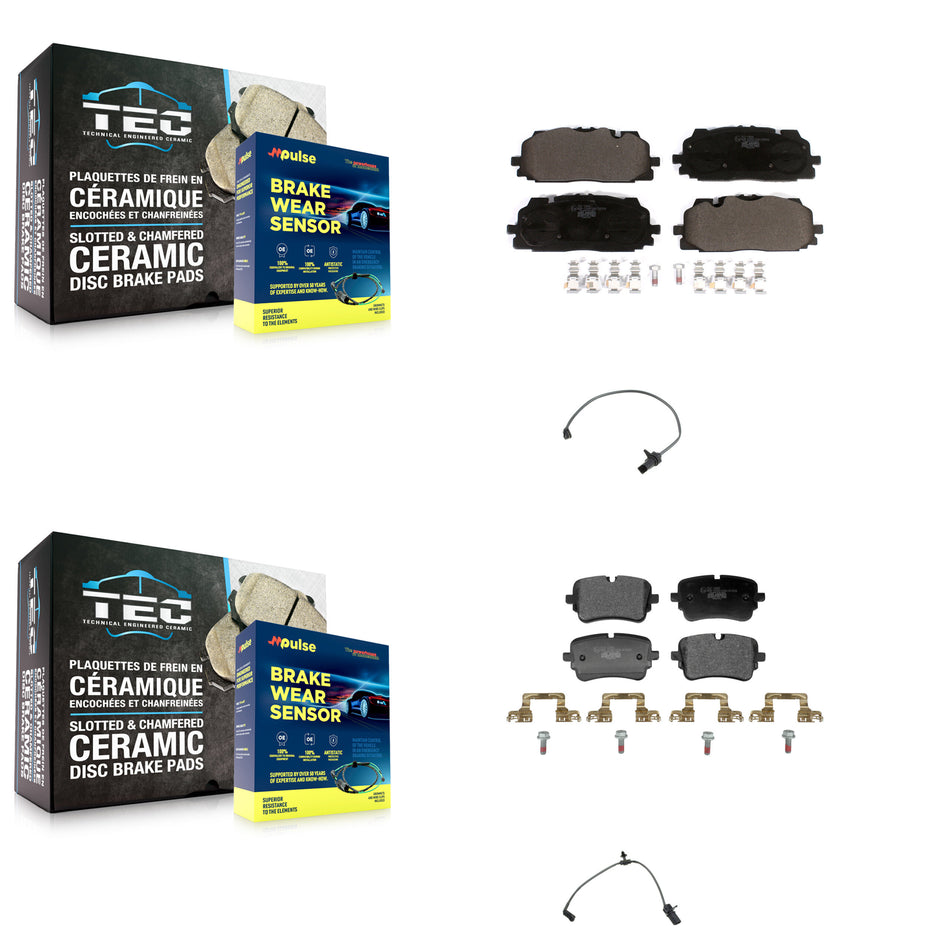 Front Rear Ceramic Disc Brake Pads And Wear Sensors Kit For Audi Q7 Q8 A8 Quattro KTW-101668