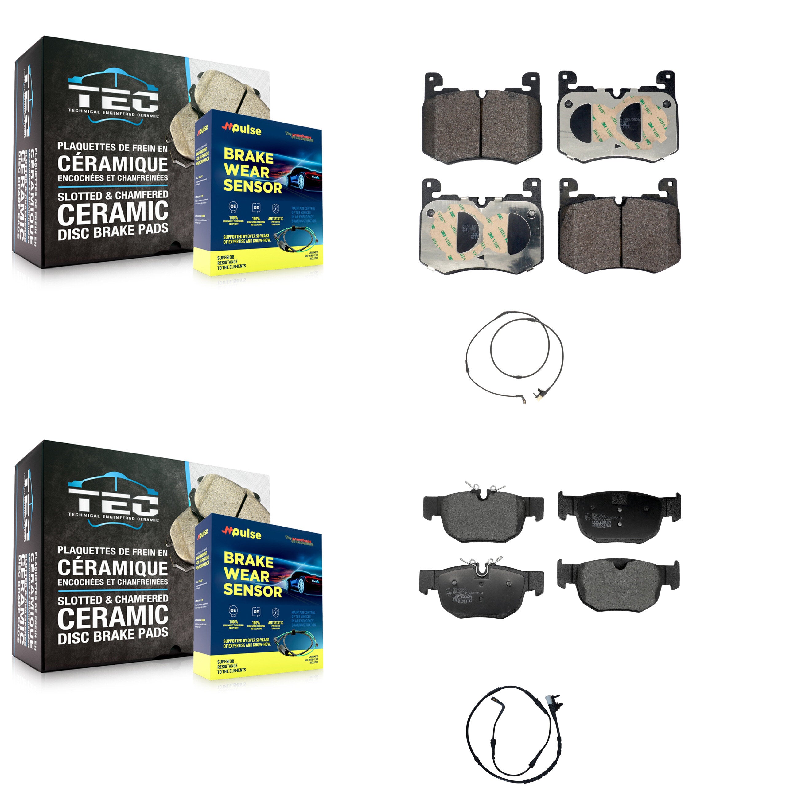 Front Rear Ceramic Brake Pad And Wear Sensor Kit For Jaguar F-Pace Land Rover Range Velar KTW-101673