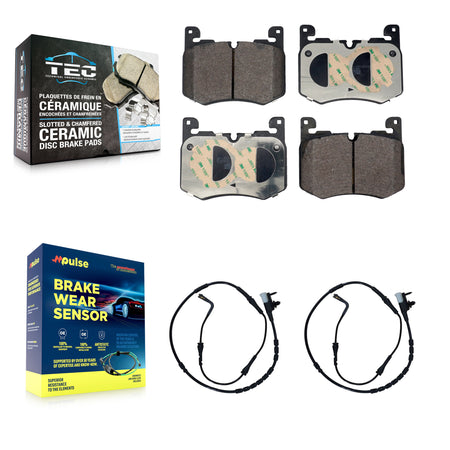 Front Ceramic Brake Pads Wear Sensor Kit For Land Rover Range Velar R-Dynamic S with 3.0L KTW-101683