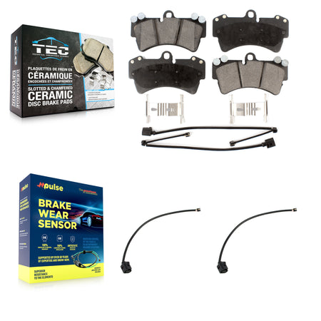 Front Ceramic Brake Pads & Extra Wear Sensor Kit For Audi Q7 with Composite KTW-101689