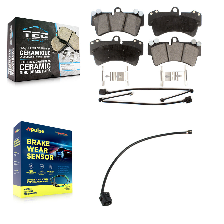 Front Ceramic Brake Pads & Extra Wear Sensor Kit For Audi Q7 with Composite KTW-101704