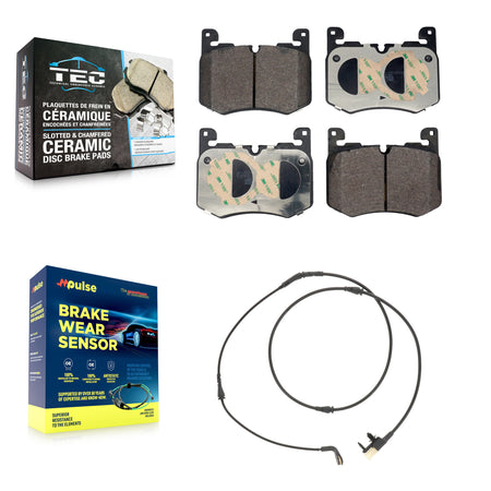 Front Ceramic Disc Brake Pad And Wear Sensor Kit For Jaguar F-Pace Land Rover Range Velar KTW-101713